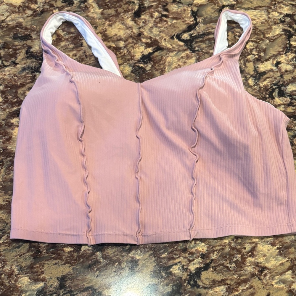 HALARA Pink Ribbed Tank Top - Picture 5 of 6